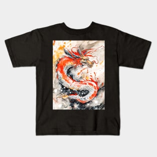 Chinese Dragon Digital Painting Kids T-Shirt